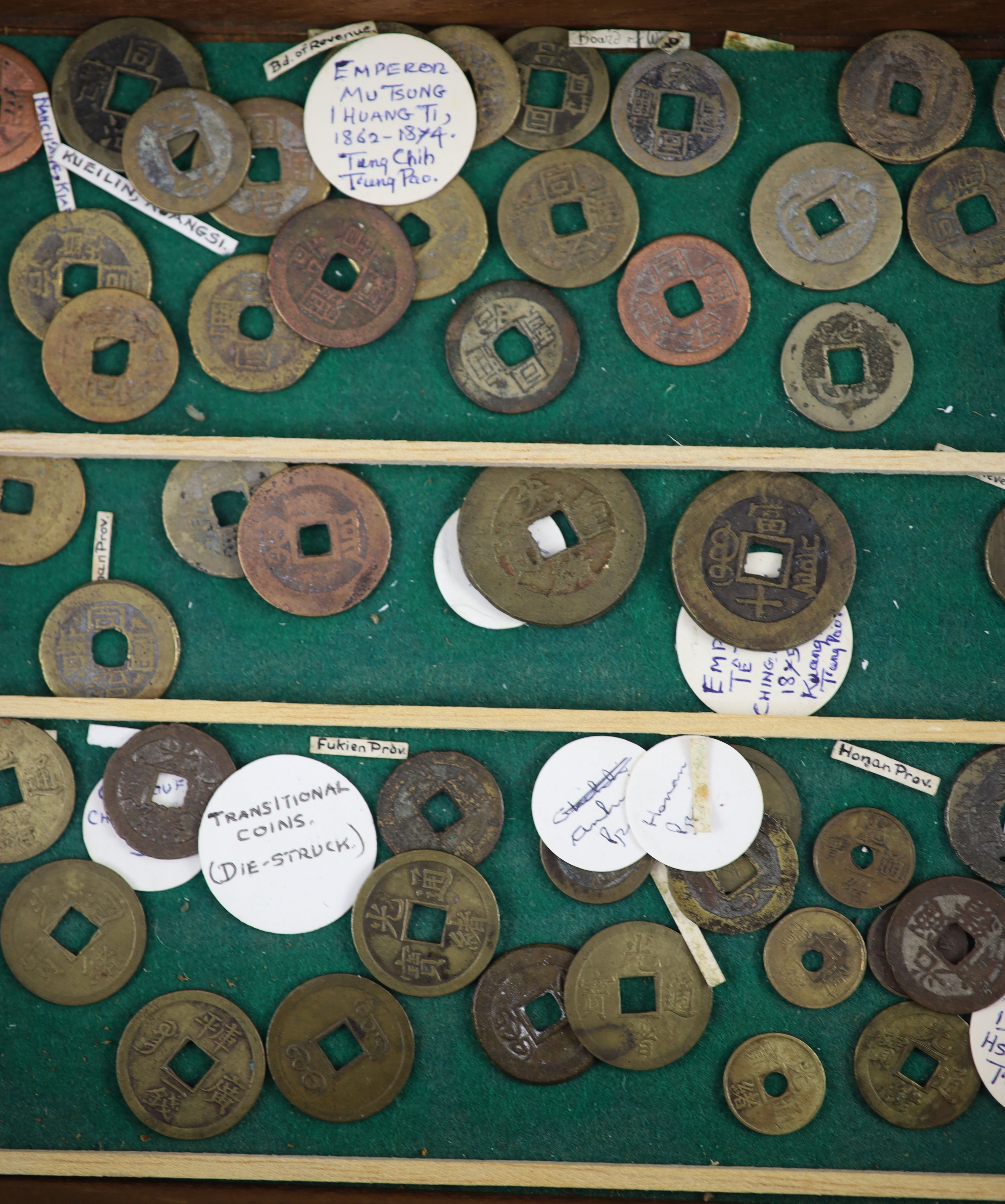 China Empire, a group of 68 bronze and copper cash, Tongzhi, Guangxu and Xuantong period (1862-1912)